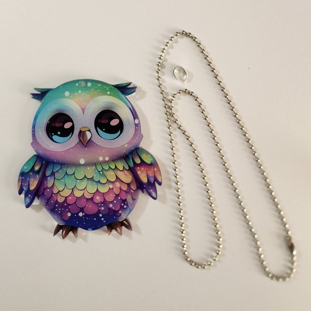 Colorful Acrylic Owl Necklace Backpack Charm Decor
